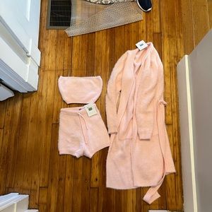3 piece pink robe set